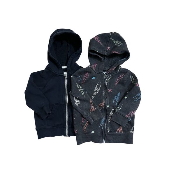 Lot of 2 Fleece Jacket Hoodie Carter's Cat & Jack Sz 2T - Picture 1 of 3
